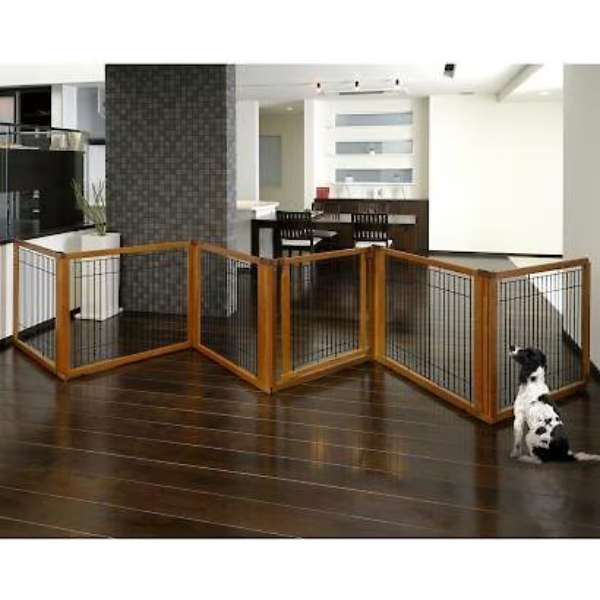 Richell Convertible Elite 6 Panel Pet Gate - Autumn Matte