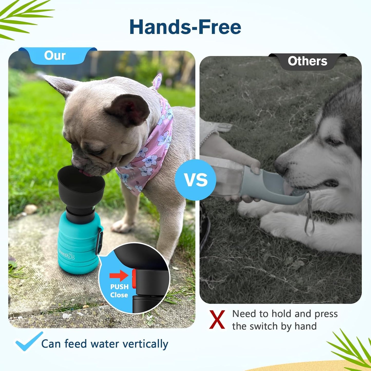 New Improved Creative Pet Water Bottle Sports Squeeze Travel Cup Foldable Portable Dog Water Bottle for Walking