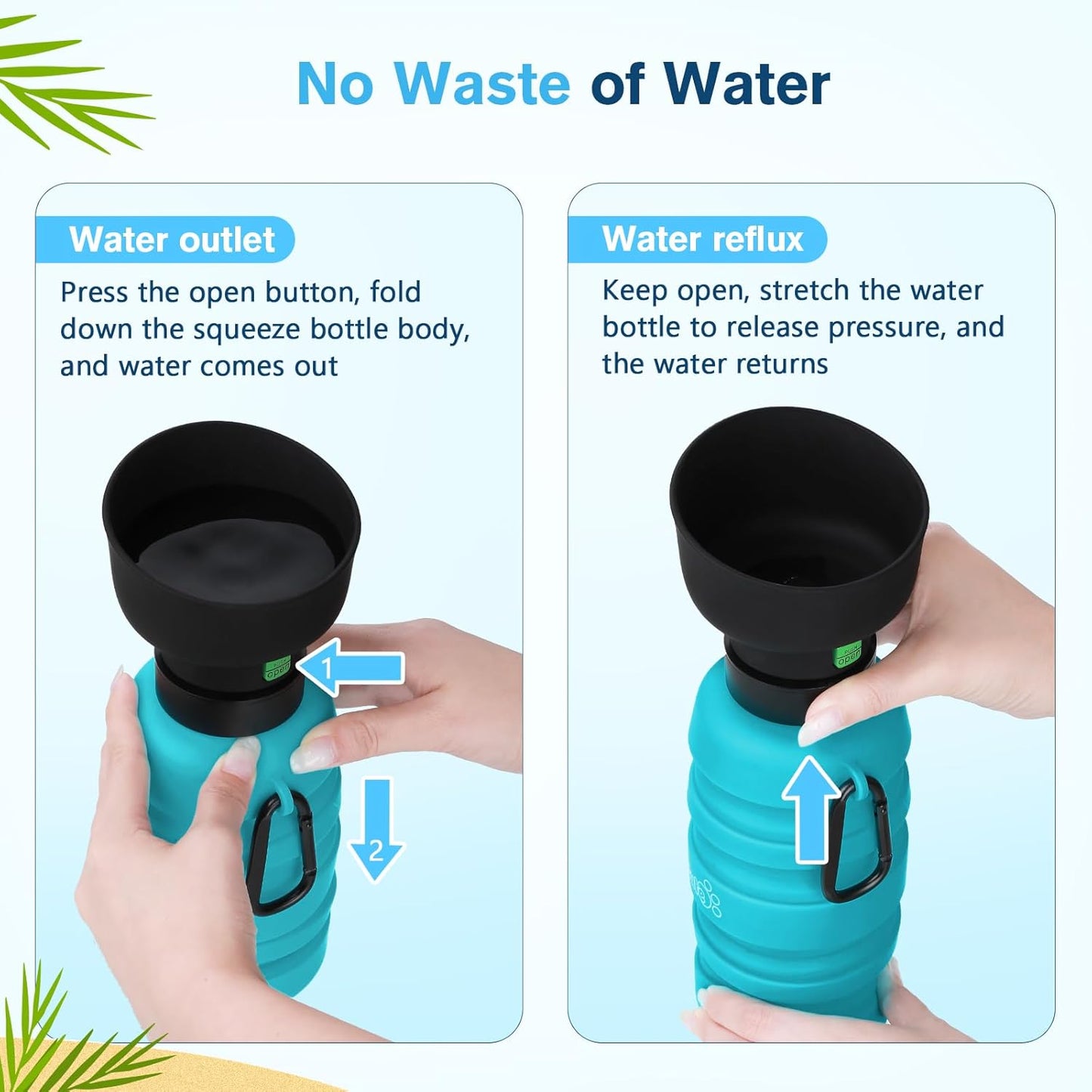 New Improved Creative Pet Water Bottle Sports Squeeze Travel Cup Foldable Portable Dog Water Bottle for Walking