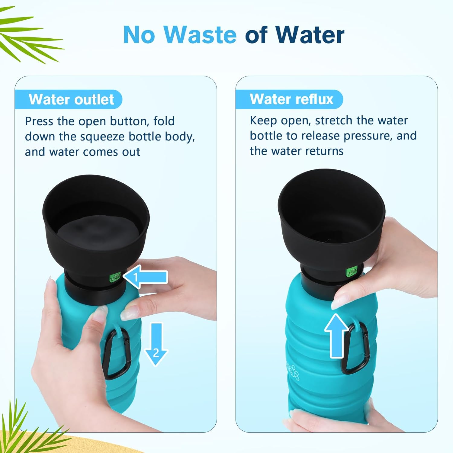 New Improved Creative Pet Water Bottle Sports Squeeze Travel Cup Foldable Portable Dog Water Bottle for Walking