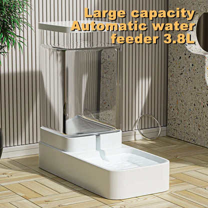 Large Capacity Optional Automatic Cat Feeder & Water Dispenser with Gravity Food Storage Container for Cats and Dogs