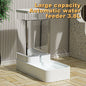 Large Capacity Optional Automatic Cat Feeder & Water Dispenser with Gravity Food Storage Container for Cats and Dogs