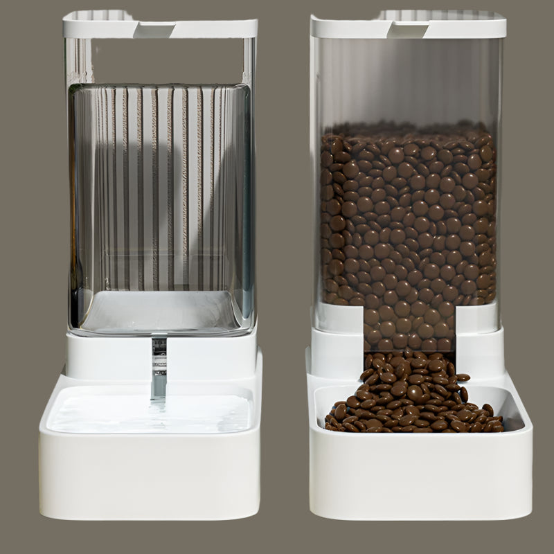 Automatic Cat Feeder & Water Dispenser with Gravity Food Storage Container for Cats and Dogs