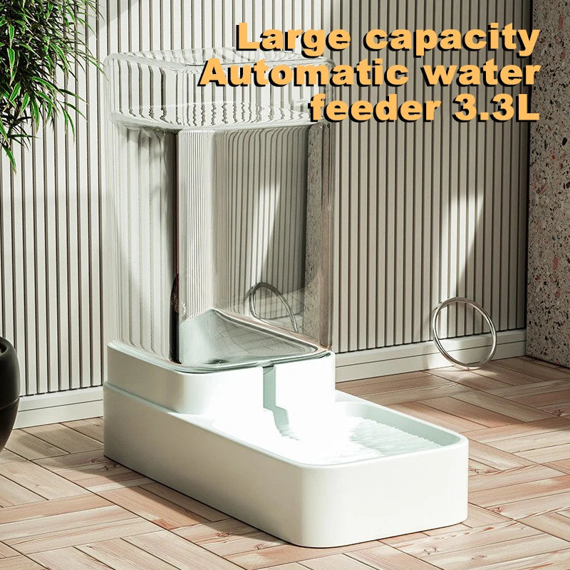 Large Capacity Optional Automatic Cat Feeder & Water Dispenser with Gravity Food Storage Container for Cats and Dogs