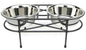 Mesh Elevated Double Dog Bowl - Small/White