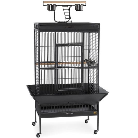 Large Select Wrought Iron Play Top Bird Cage - Pewter