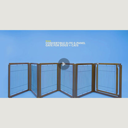 Richell Convertible Elite 6 Panel Pet Gate - Autumn Matte