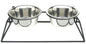 Pyramid Elevated Double Dog Feeder - Small/White